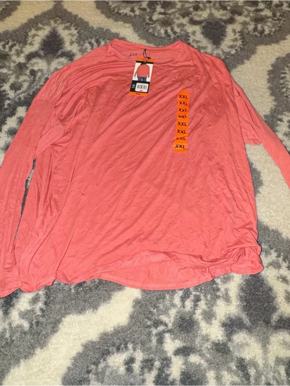 GAP Coral Pink Long-Sleeve Crew Neck Tee